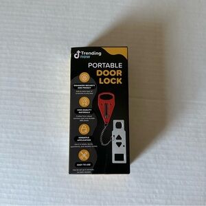 Portable Door Lock - Red and Black